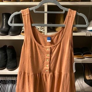 NWT Old Navy Maternity S Orange Tank Top Maxi Dress